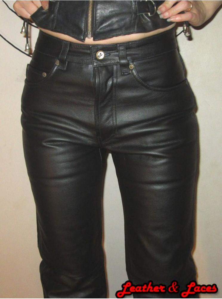 Fine Are familiar Motherland Pantaloni piele naturala | model clasic | unisex | motor | stil jeans |  negru